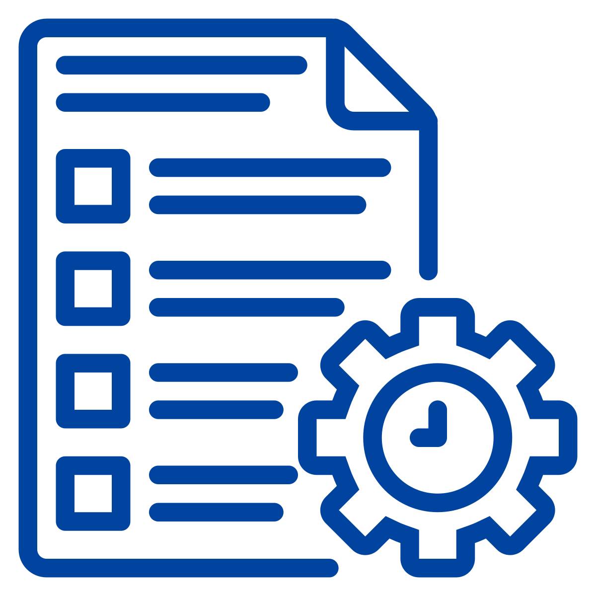 Icon of paper and gear